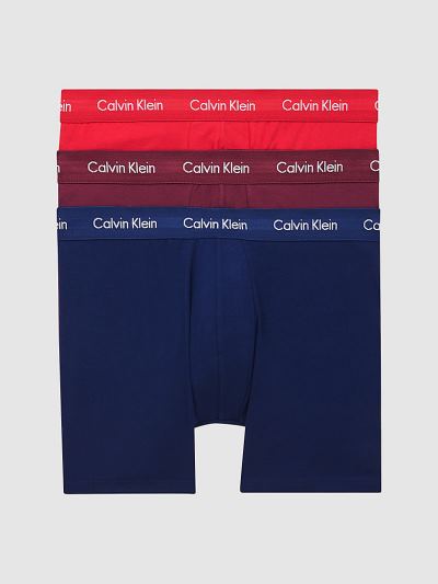 Calvin Klein Underwear HU853578 | Calvin Klein Cotton Stretch Férfi Rövidnadrág Sötétkék / Bordó / P